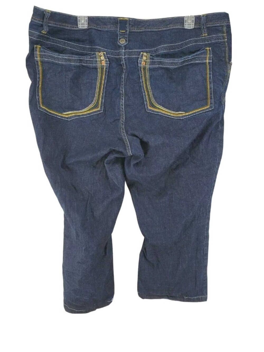 Venezia Capri Women's Plus Size 26 Dark Wash Stretch Fashion Stitching - Picture 2 of 5
